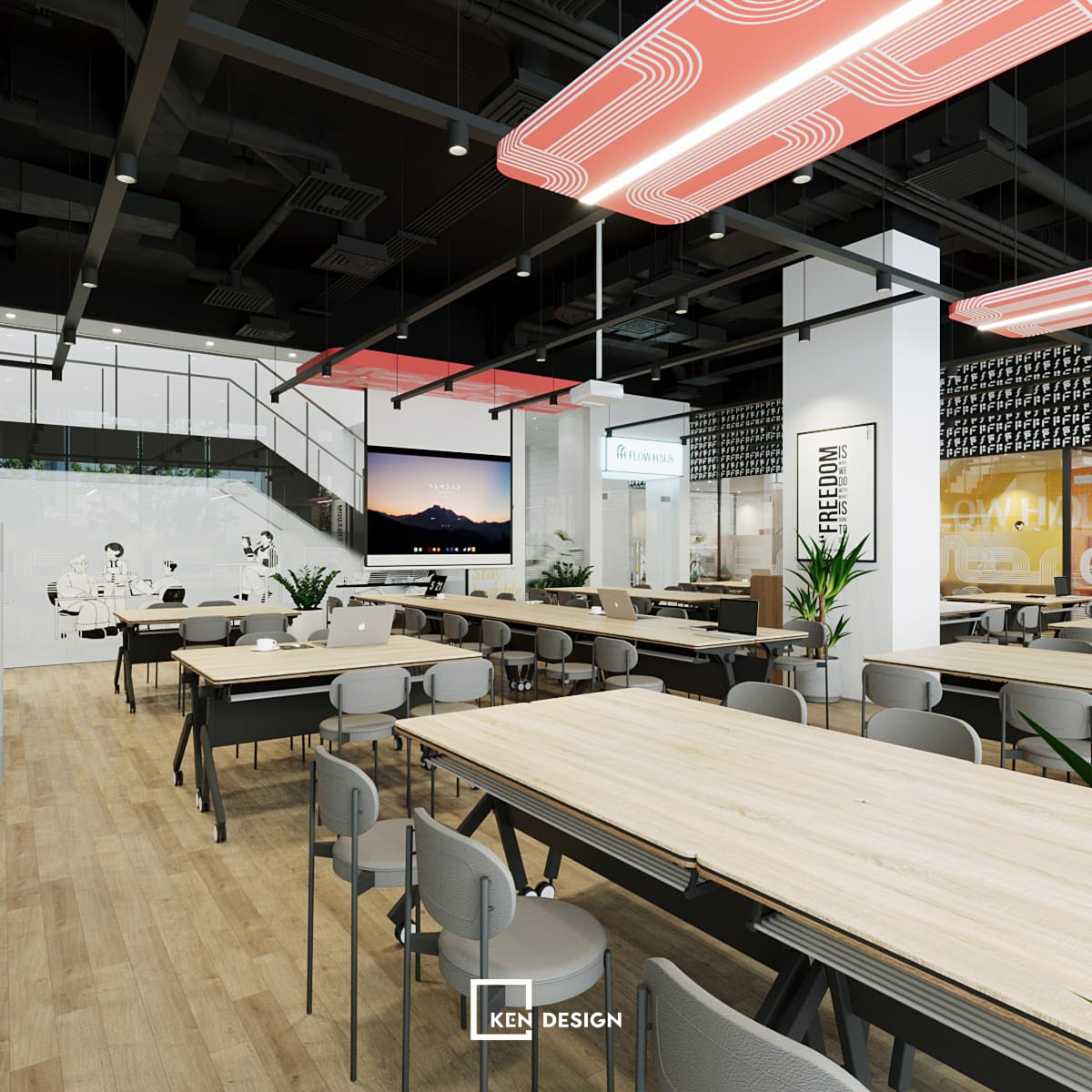 Thiết kế mở rộng quy mô quán cafe coworking Flow Haus